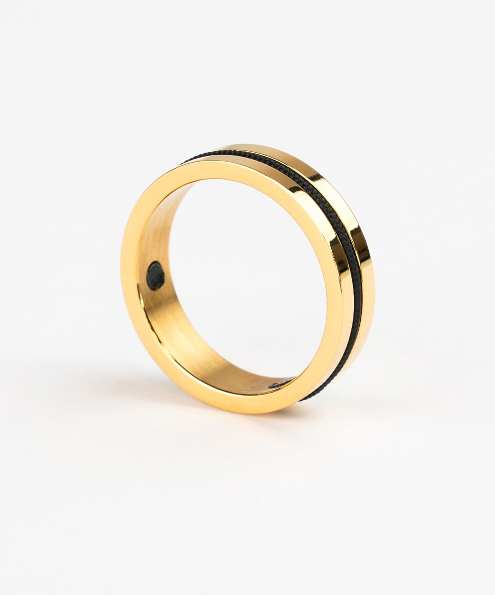 Navarch 6mm Ring Black | Gold