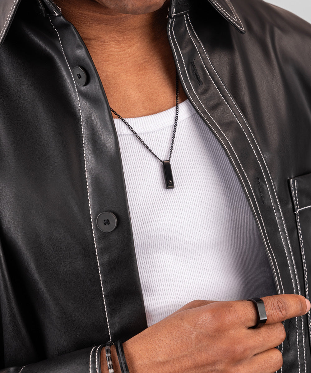 Monolith Necklace Black Agate | Black