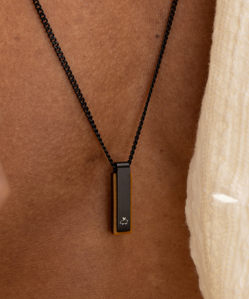 Monolith Necklace Tiger Eye | Black