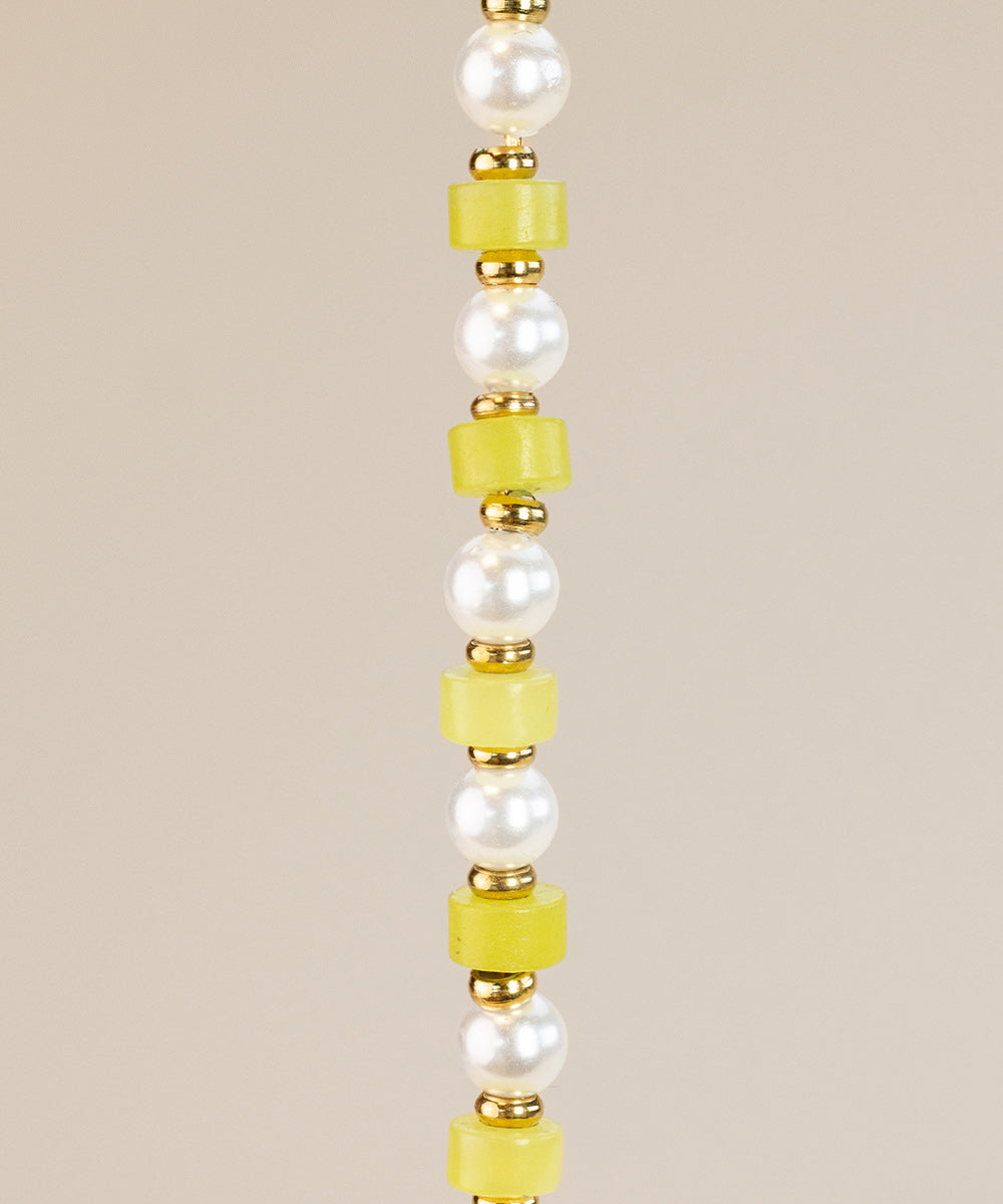 Brontide 4 mm Yellow Jade - Pearl | Gold